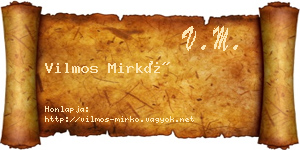 Vilmos Mirkó névjegykártya